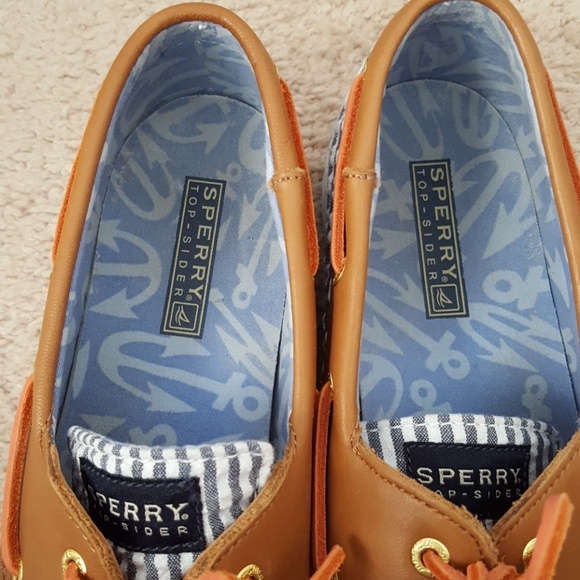 Sperry Top Sider seersucker leather upper sz 8.5M - Picture 5 of 8